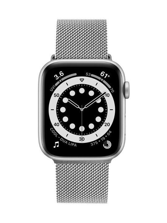 Fixed Mesh Strap Apple Watch 42 44 45 Ultra 49mm Silver