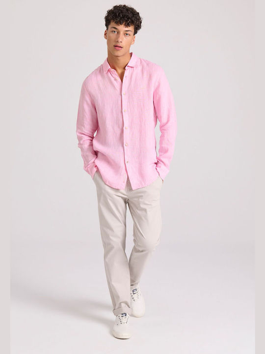 Funky Buddha Linen Shirt Pink