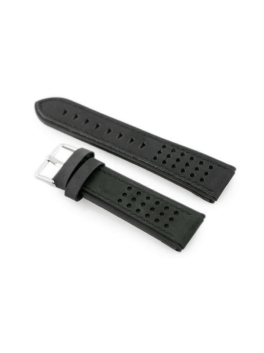 Pacific Leather Strap Black 22mm