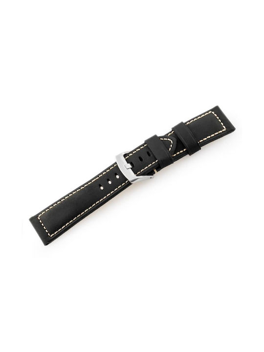 Pacific Leather Strap Black 22mm