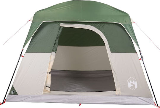 vidaXL Camping Tent Cabin Green for 4 People 245x215x190cm