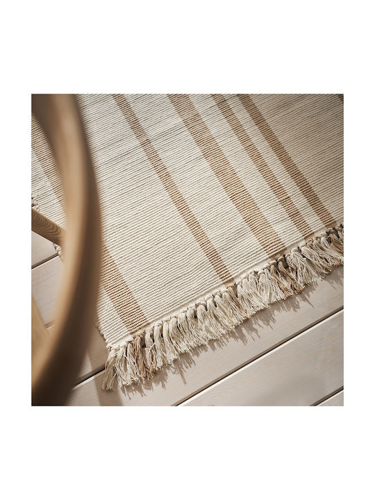 Gofis Home Harlow Teppich Rechteckig Sommer Baumwolle mit Fransen Wet Sand Beige 312/06