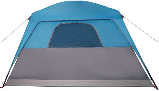 vidaXL Camping Tent Cabin Blue with Double Cloth for 6 People 305x400x205cm