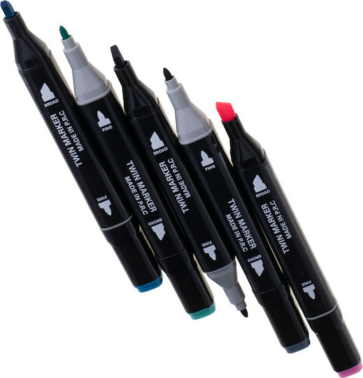 Set 168 Markers Zola 2-headed Thin Thick Marker Storage Bag Multicoloured