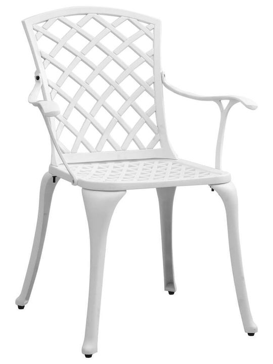 Garten- und Outdoor-Möbelsets 3 Stück Weiß mit Sonnenschirmhalter