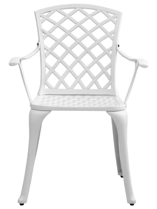 Garten- und Outdoor-Möbelsets 3 Stück Weiß mit Sonnenschirmhalter