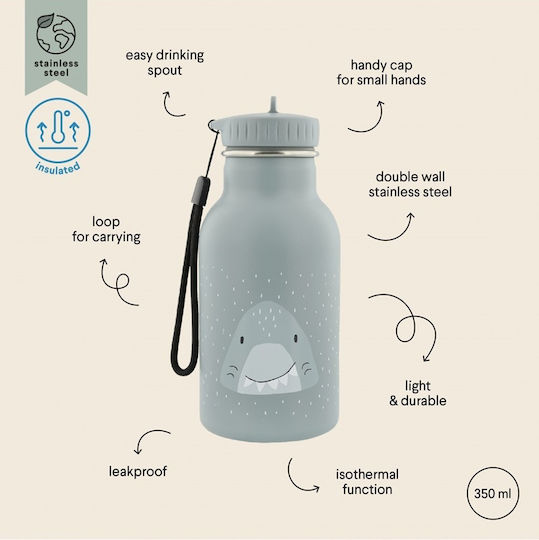 Trixie Isolierte Trinkflasche Mr. Shark 350ml Thermosflasche 1 Stück