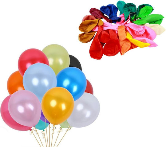 Set 25 Multicoloured Balloons Zola Made Resistant Latex Diameter 33 Cm Pastel Colours