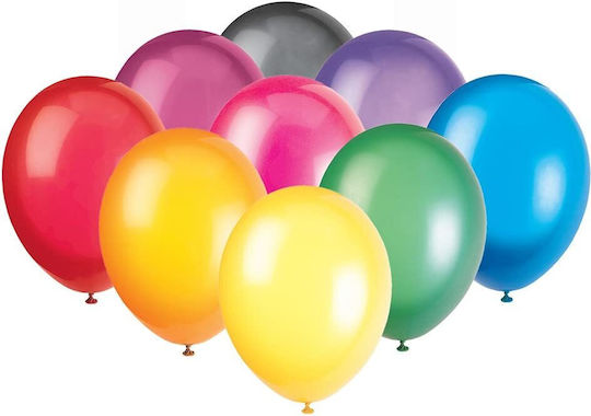 Set 25 Multicoloured Balloons Zola Made Resistant Latex Diameter 33 Cm Pastel Colours