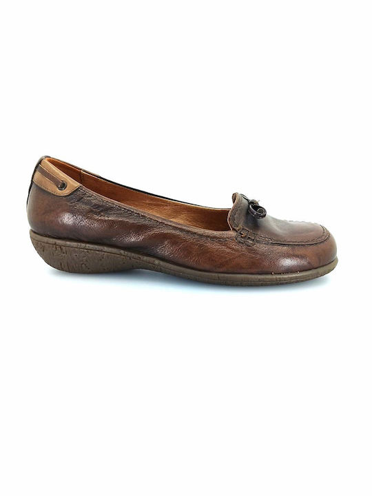 Boxer Leather Women's Moccasins in Brown Color