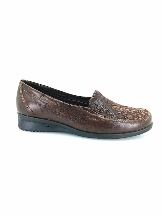 Boxer Leather Women's Moccasins in Brown Color