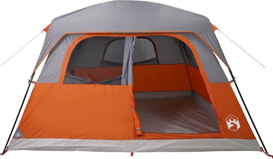 vidaXL Camping Tent Cabin Orange for 6 People 310x275x200cm