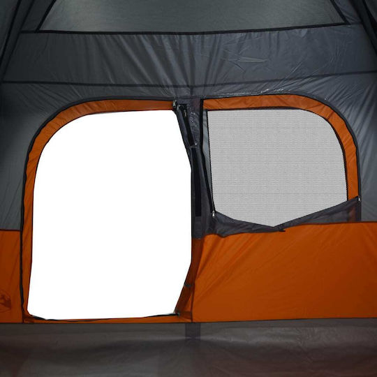 vidaXL Camping Tent Cabin Orange for 6 People 310x275x200cm