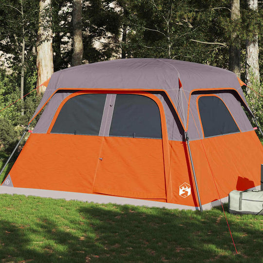 vidaXL Camping Tent Cabin Orange for 6 People 310x275x200cm