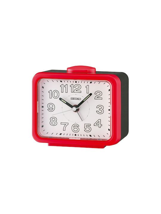 Seiko Qhk061r Tabletop Clock with Alarm Red QHK061R