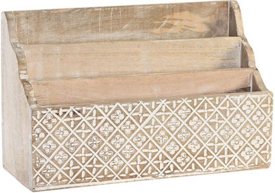 Multi-purpose Organizer Dkd Home Decor Natural Leaves 32 X 13 X 21 Cm 33 X 12 X 21 Cm White Mango Wood S3032311