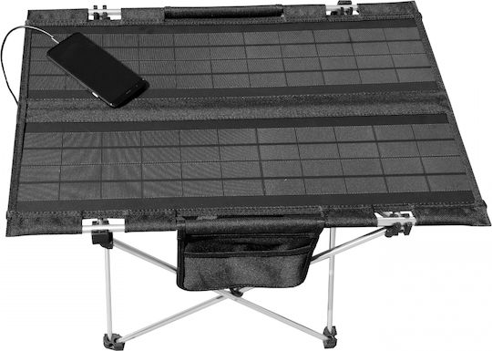 Technaxx Tabelle Aluminium für Camping Klappbar 60.8x40.5x42cm Schwarz
