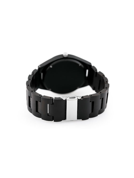 Men's Watch 36mm Battery with Black Wooden Bracelet