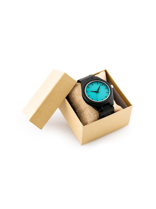 Men's Watch 36mm Battery with Black Wooden Bracelet