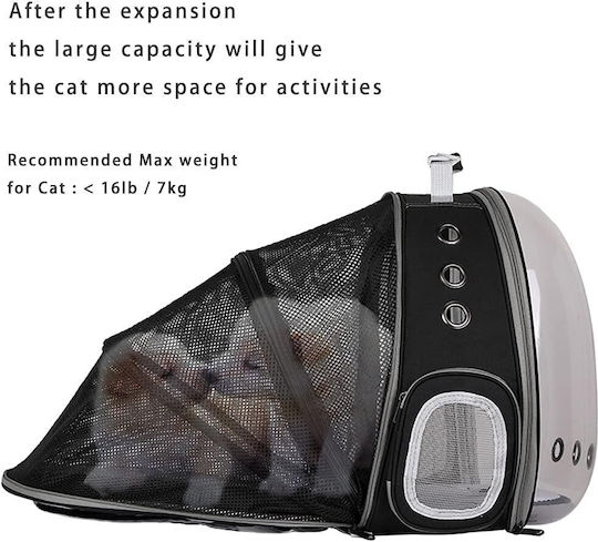 Rucsac pentru transport câine până la 7kg Negru M42xL32cm.