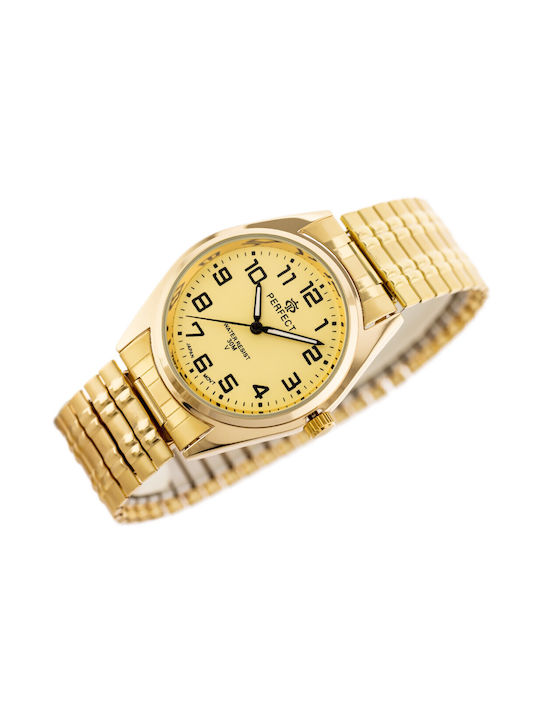 Perfect Uhr Batterie mit Gold Metallarmband