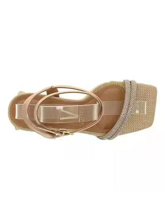 Vizzano Synthetic Leather Women's Sandals with Strass Beige