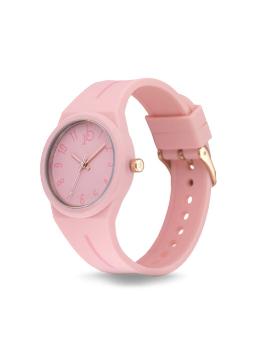 Rocco Barocco Watch with Pink Rubber Strap