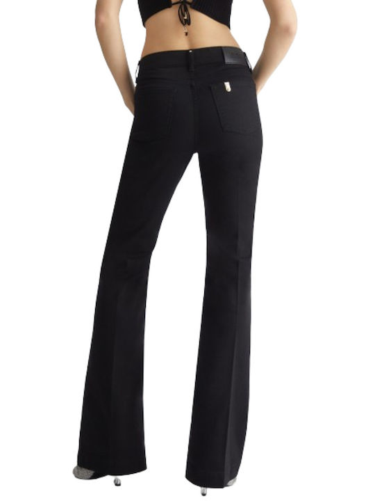 Liu Jo Damen Hoch tailliert Stoff Hose in Bootcut Passform Black