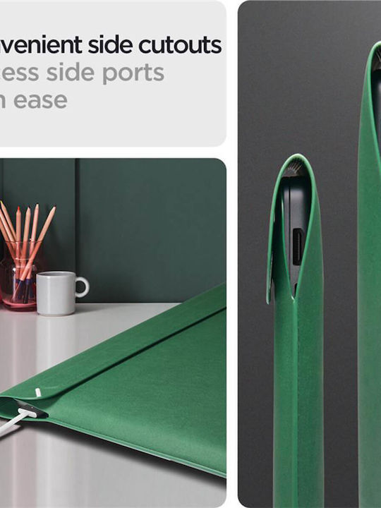 Spigen Valentinus Tasche Fall für Laptop 16" in Grün Farbe