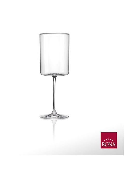 Rona Set of Glasses for White Wine made of Glass in White Color 340ml 6pcs