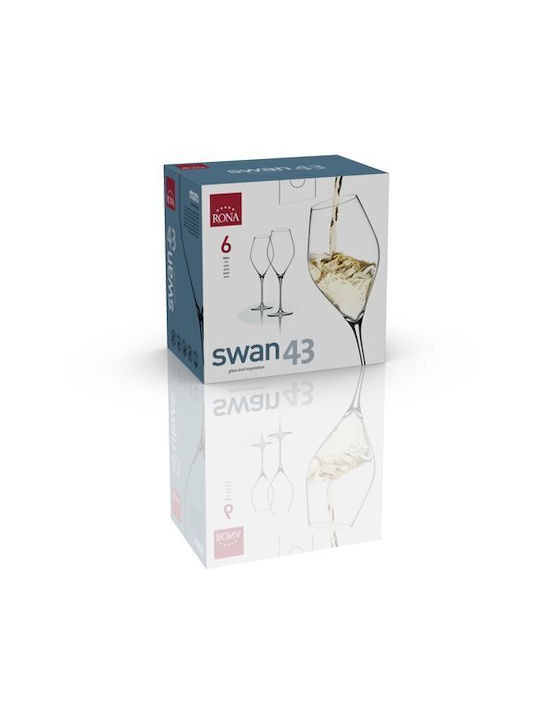 Rona Gläser-Set für Weißwein aus Glas in Weiß Farbe 430ml 6Stück