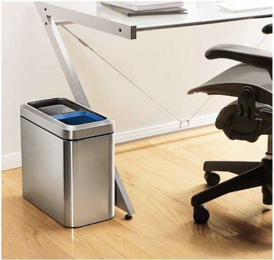 Simplehuman Кошче за Боклук от Неръждаема Стомана 20 л Сиво 10/10 л