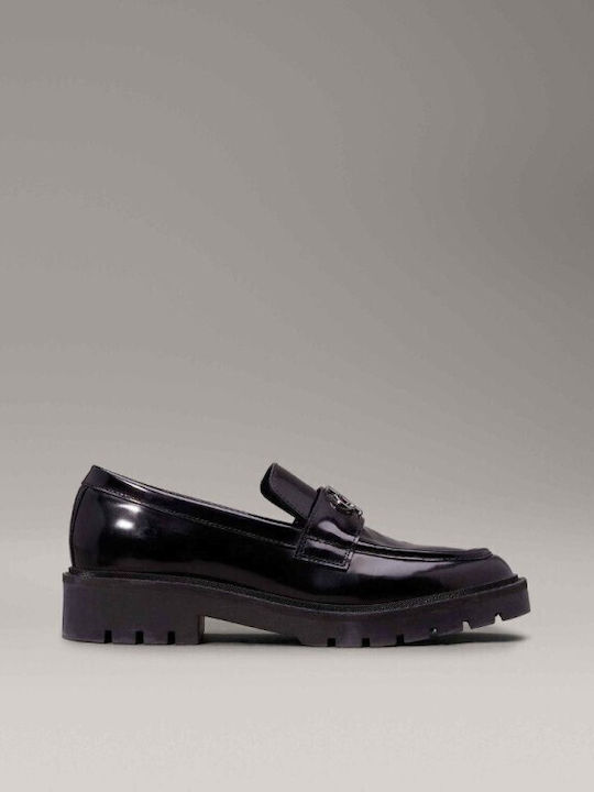 Calvin Klein Leather Women's Loafers in Black Color