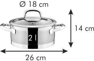 Tescoma Βαθιά Ανοξείδωτη Κατσαρόλα 2lt / 18cm