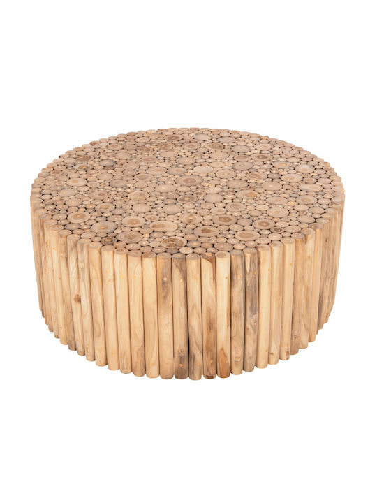 Rundes Zentral Kaffeetisch Cooter aus Massivholz Teak-Natur M100xL100xH40cm