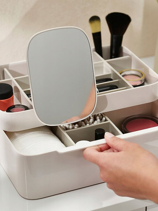 Organizator Cosmetice Cu Separatoare Alb 30x18.5x12.5cm