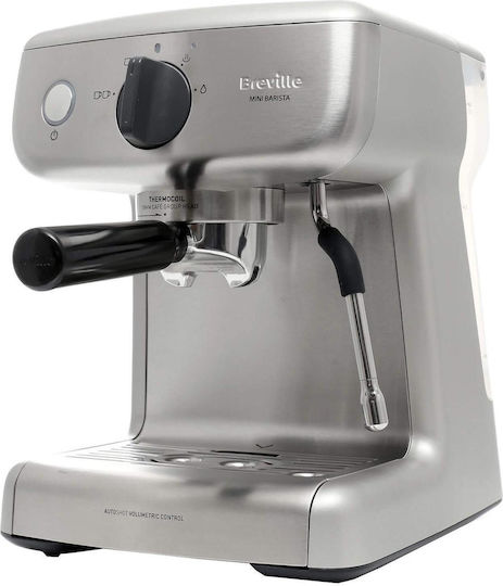 Breville Mini Barista VCF125X Μηχανή Espresso 1450W Πίεσης 15bar Ασημί VCF125X