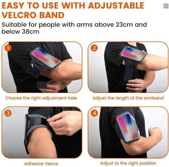Swissten Arm Band / Sock & Pouch up to 6" Pink