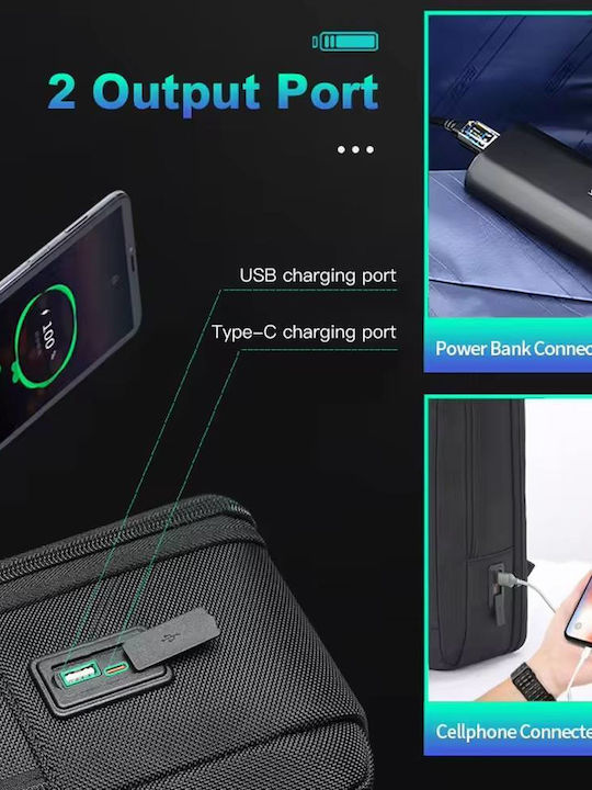 Bopai Laptop Backpack for 15.6" Laptop with USB Port in Black Colour 61-122891-BLACK