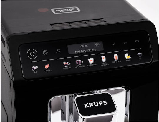 Krups Evidence One Αυτόματη Μηχανή Espresso 1450W Πίεσης 15bar για Cappuccino με Μύλο Άλεσης Μαύρη EA8958