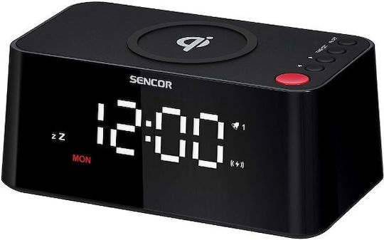 Sencor Tisch-Digitaluhr mit Wecker & kabellosem Laden SDC 7600 Qi Sencor Tisch-Digitaluhr mit Wecker & kabellosem Laden SDC 7600 Qi