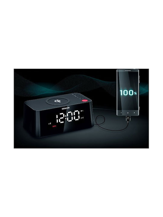 Sencor Tisch-Digitaluhr mit Wecker & kabellosem Laden SDC 7600 Qi