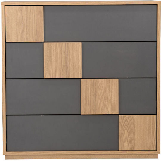 Συρταριέρα Κρεβατοκάμαρας Ξύλινη Jenga Γκρι 80x40x80εκ.