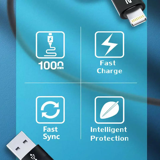 Wozinsky Regular Cablu USB la Type-C / Lightning cu mai multe porturi 4A Negru 1m (HU-5907769308819)
