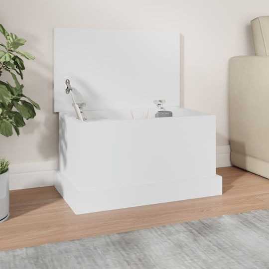 vidaXL Hölzernes Aufbewahrungsbox mit Deckel White 50x30x28cm 1Stück