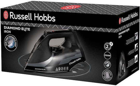 Russell Hobbs Diamond Elite Fier de Călcat cu Aburi 3100W cu Talpă Ceramică și Debit Continu de Abur 70g/min