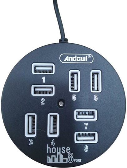 Andowl Q-HU800 Hub 8 Θυρών USB 2.0 με σύνδεση USB-A