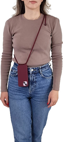 Sonique Back Cover Silicone 0.5mm with Strap Burgundy (Galaxy A25 5G)