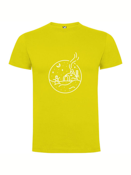 iLovePrints Snowy Hoth Globe T-shirt Yellow