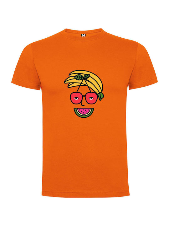 iLovePrints Fruity Digital Masterpiece T-shirt Orange